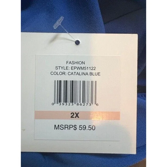 Ellen Tracy Catalina Blue Sleeveless Top Blouse NWT Womens Size 2X - Picture 10 of 10